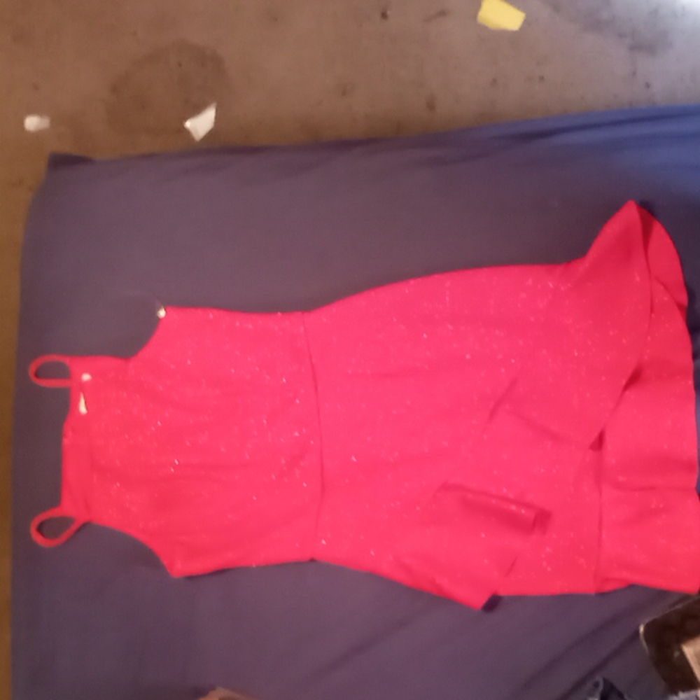 Charlotte Russe dress red with glitter all over it  size small